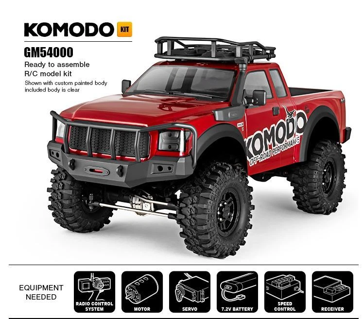 Gmade GM54000 1/10 GS01 4Link Komodo Truck Kit 4WD Off Road w/ Clear Body - Image 2 of 4