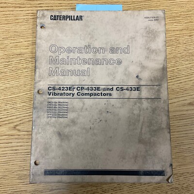 CAT Caterpillar CS-423E CS/CP-433E OPERATION & MAINTENANCE MANUAL VIB COMPACTOR