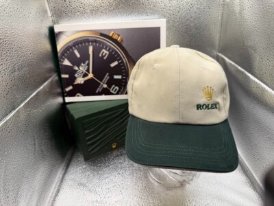 *** Rolex Green Cream Hat Cotton Twill Gold Crown Awesome Fit New 2025  ***