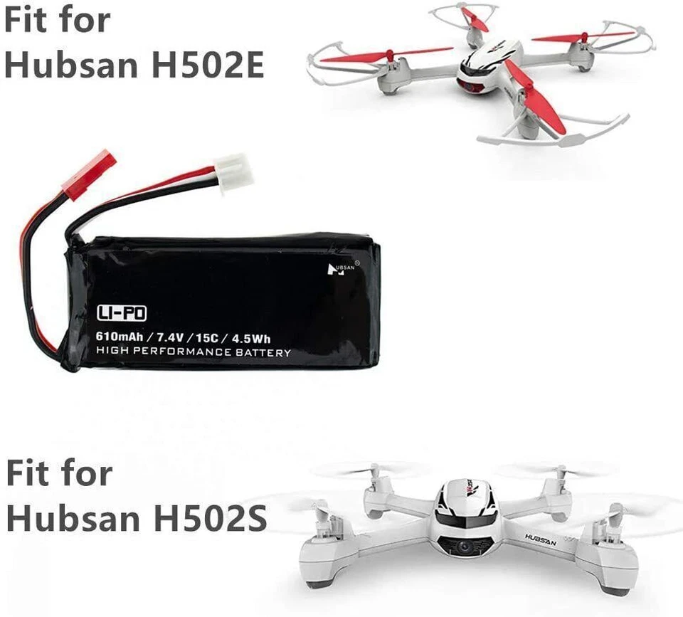 1Pcs 7.4V 15C 610mAh Battery for Hubsan H502s H502e Rc Quadcopter Drone part Car - Image 2 of 4