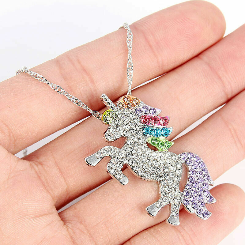 Elegant 925 Sterling Silver Rhinestone Unicorn Fashion