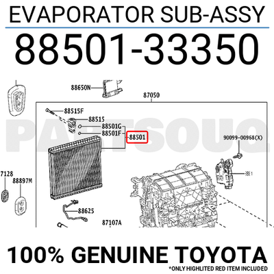 8850133350 Genuine Toyota EVAPORATOR SUB-ASSY 88501-33350 | eBay