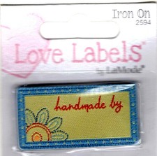 BLUMENTHAL LANSING IRON ON LOVE LABELS /"DESIGNED BY /_/_/_/_/_/_/_/_/_/_/" SET OF 4 PC