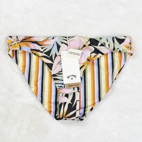 Pantalones de bikini reversibles pequeños nuevos con etiquetas postales Billabong de Paradise Lowrider - Imagen 4 de 7