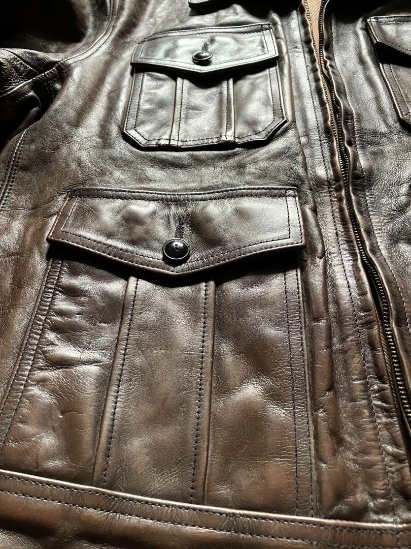 シングルライダース　RRL FENTON LEATHER JACKET　こげ茶 シングルライダース RRL FENTON LEATHER JACKET こげ茶 メンズ