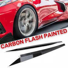 CARBON FLASH Side Skirts For Corvette C8 Rocker Panel GM Z51 Style ABS 20-2025
