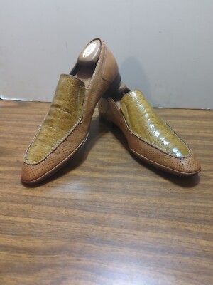 Custom Kootenay Genuine Ostrich 10/M/ Two Tone Slipon #27