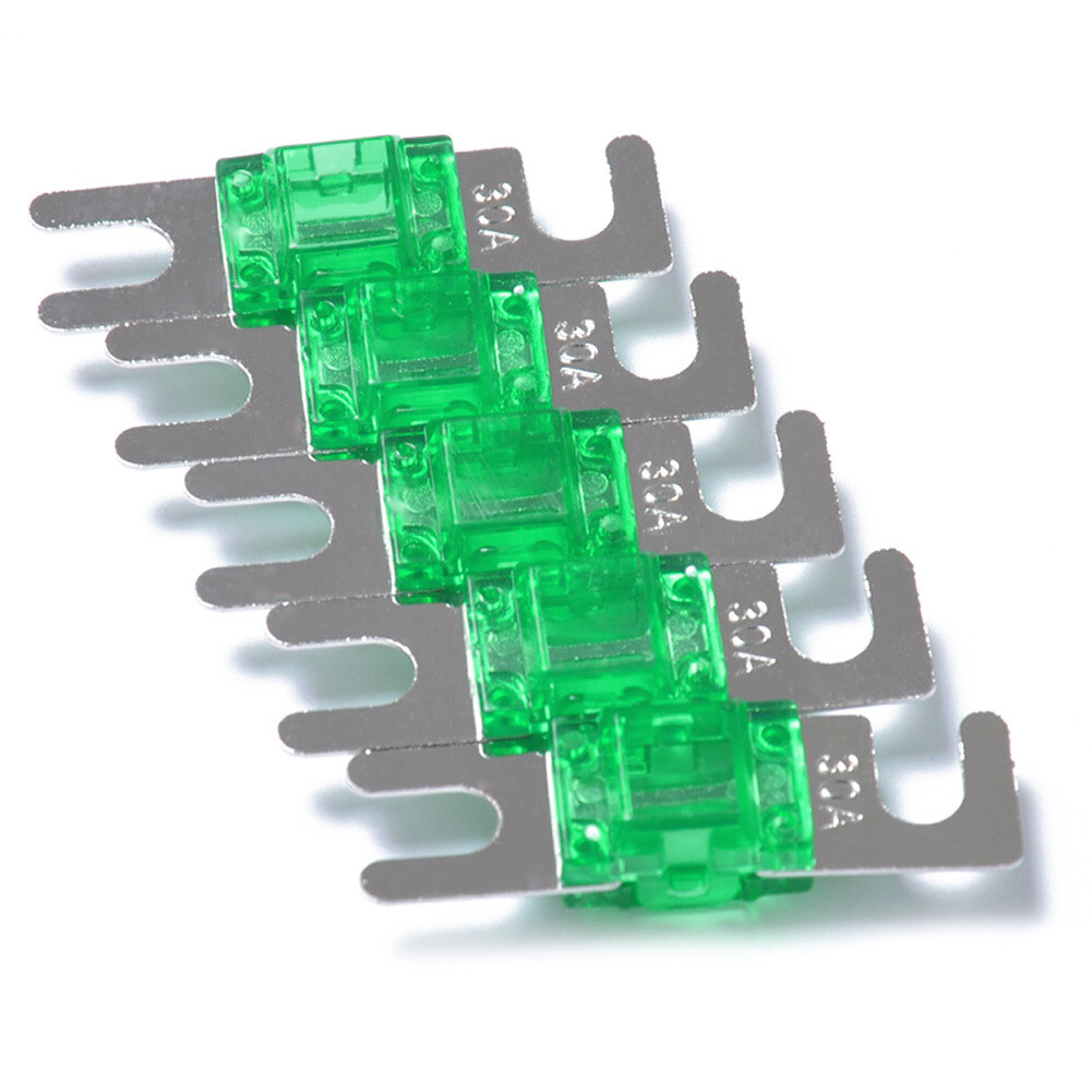 Green 5X Nickel Plated Car Audio 32V AFS Mini ANL Fuses Auto Stud Fuses