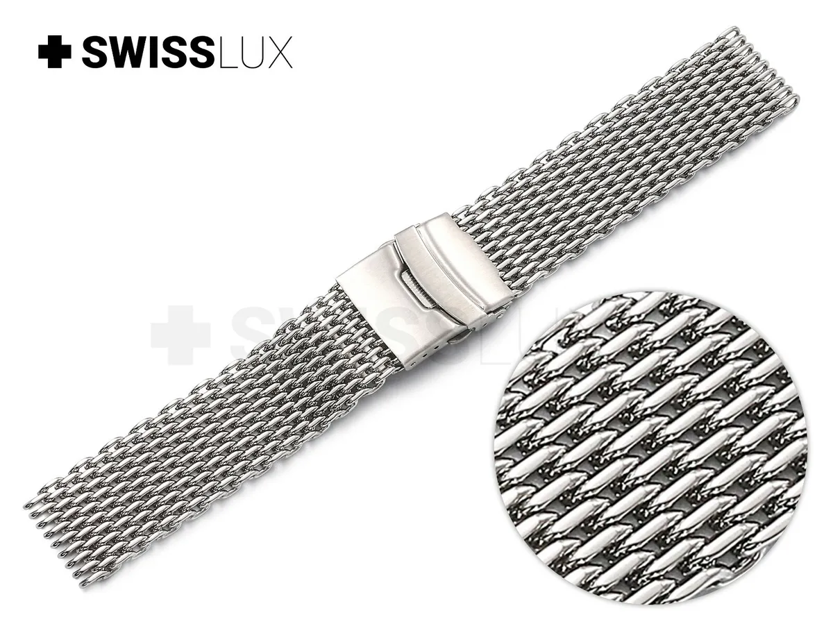 For OMEGA Watch Strap SHARK MESH MILANESE Metal Steel Watch Band Bracelet  Clasp