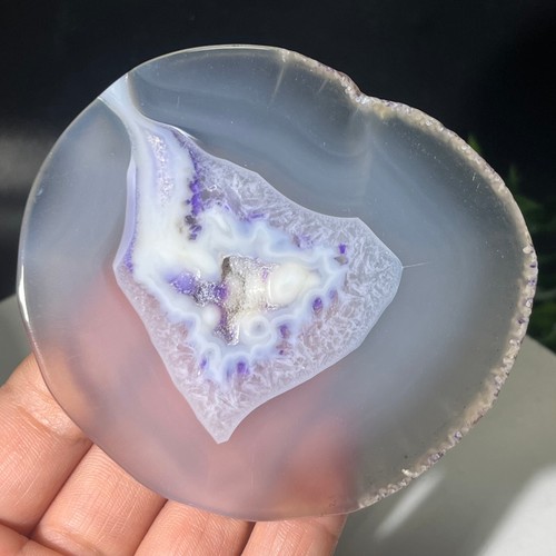 77G Natural Beautiful Agate Geode Druzy Slice ExtraLarge Gemstone - Picture 9 of 16