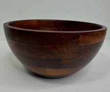 Wooden Bowl 8 Inch Dark Wood Serving