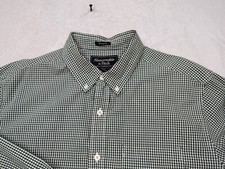 Abercrombie  Fitch Muscle Button Shirt Mens Large Long Sleeve Green Chec Cotton