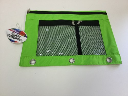 Inkology Pencil Binder Pouch for 3 Ring Binder w/ Zipper & Clear Window, 3/PACK - 第 2/7 張圖片