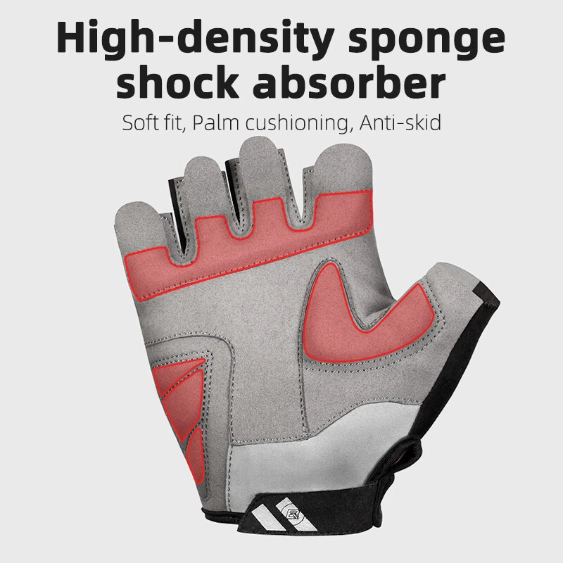 ROCKBROS Guantes de Dedo Corto para Bicicleta Espesar Antideslizantes MTB Bicicleta de Carretera Ciclismo Guantes Foto 4 de 4