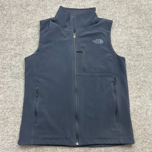 North Face Vest Men’s Small Jacket Blue Zip TNF Windwall Softshell Mock Neck