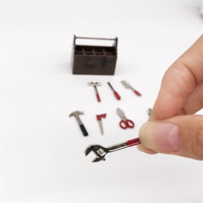 1:12 Scale Dollhouse Toolbox Set - Miniature Work Tools For Dollhouse Decor