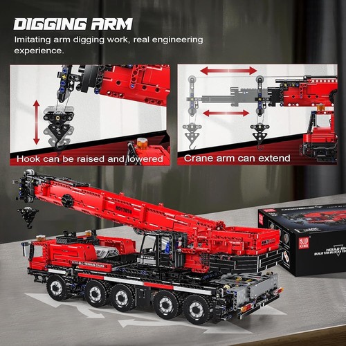 Mould King 17074 Crane Engineering Red Truck Building Block Remote Control MOC - Picture 5 of 6
