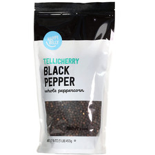 Amazon Brand - Happy Belly Tellicherry Black Pepper, Whole Peppercorn, 16 Ounces