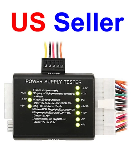 PC Computer 20/24 Pin Power Supply Tester With PSU ATX SATA HDD Connectors