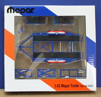 Greenlight GMP 14310 1:43 Mopar Tandem Car Trailer w tire rack Mint/ Boxed RWB
