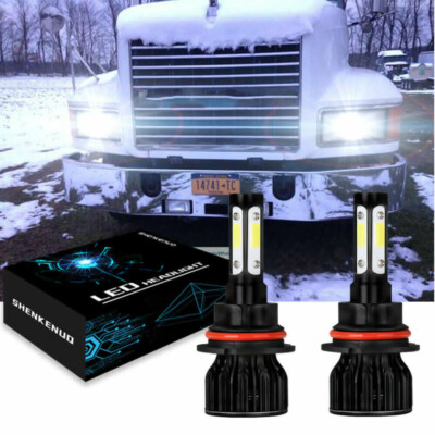 2x White LED 9007 Hi-Low Dual Beam Headlight Bulbs For Mack CH 613 SFA