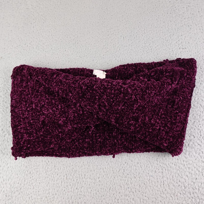 Free People Infinity Scarf Women's Purple Burgundy Chunky Thick Soft Fleece*