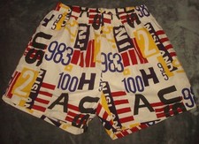 VTG 90s NAUTICA SWIM SHORTS TRUNKS LARGE ALL OVER PRINT BEACH OCEAN BOARD POCKET
