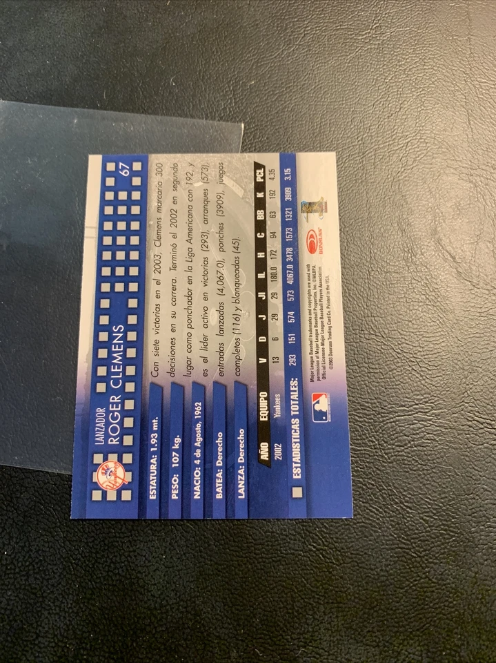 Cb27 Roger Clemens #67 New York Yankees 2003 Donruss Estrellas￼ - Image 2 of 2