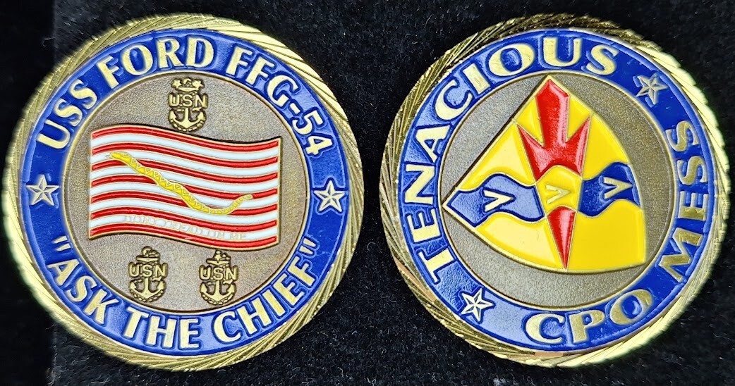 FFG-54 USS Ford CPO Mess Navy Military Challenge Coin