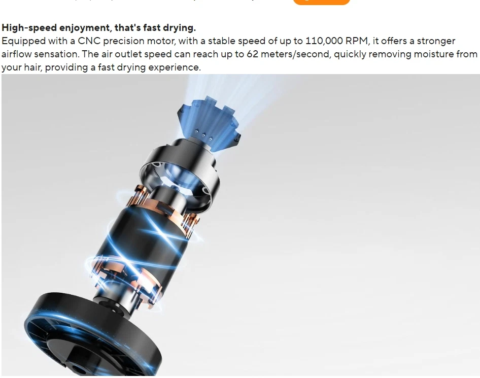 Xiaomi Hair Dryer H501 SE Speed Anion High Quick Electric Blower Colour Light AU - image 4 of 4