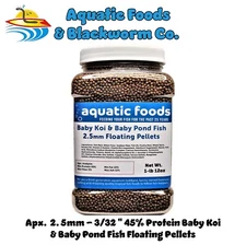 Baby Koi & Baby Pond Fish Pellet Food, 45% Protein 2.5mm Floating Pond Pellets