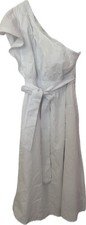 Madewell Dress Women's Size 14 White Ruffle One Shoulder Flowy Flutter Sleeve