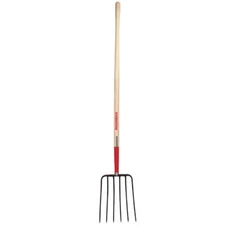Razor-Back 74124 6 Tine Manure Fork Forged with Wood Handle
