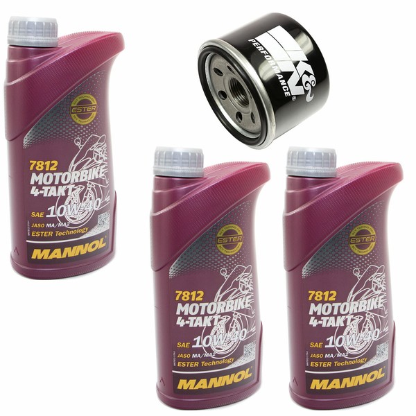 MotoröL Set ÖLfilter KN147 10W40 3 Liter FüR Yamaha FZS 600 Fazer SH XVS 1300-image