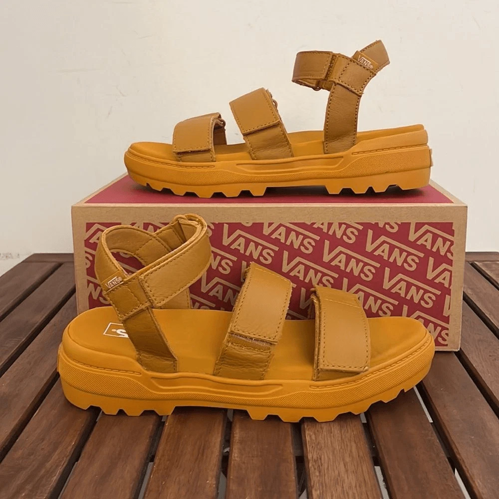 Sandali Vans Tan Colfax Inca Oro USA Donna Taglia 7 UK 4.5 EU 37