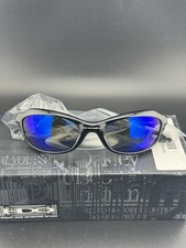 OAKLEY XS FIVES SUNGLASSES Polished Black Frames w/ Blue Iridium Lenses RARE
