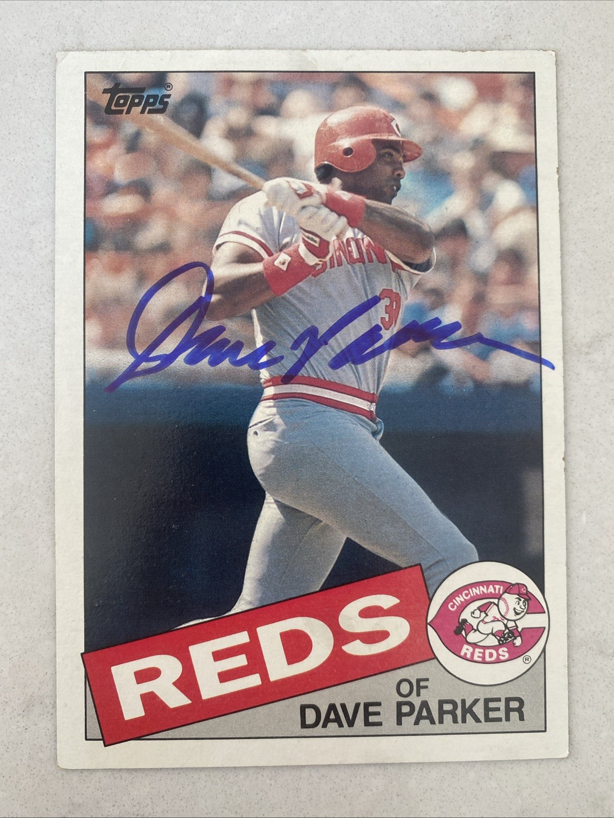 Dave Parker Signed 1985 Topps Super #42 5by7 Signed In Person