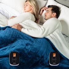 Heated Blanket, King Size 90"x 100" Soft Flannel Fast Heating Blanket with Mu...