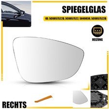 Spiegelglas rechts f&uuml;r VW Jetta Passat Scirocco beheizbar Glas Spiegel 3C8857522