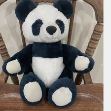 Vintage 1983 DAKIN PANDA BEAR Stuffed Plush Teddy - Jointed - Rare Blue White