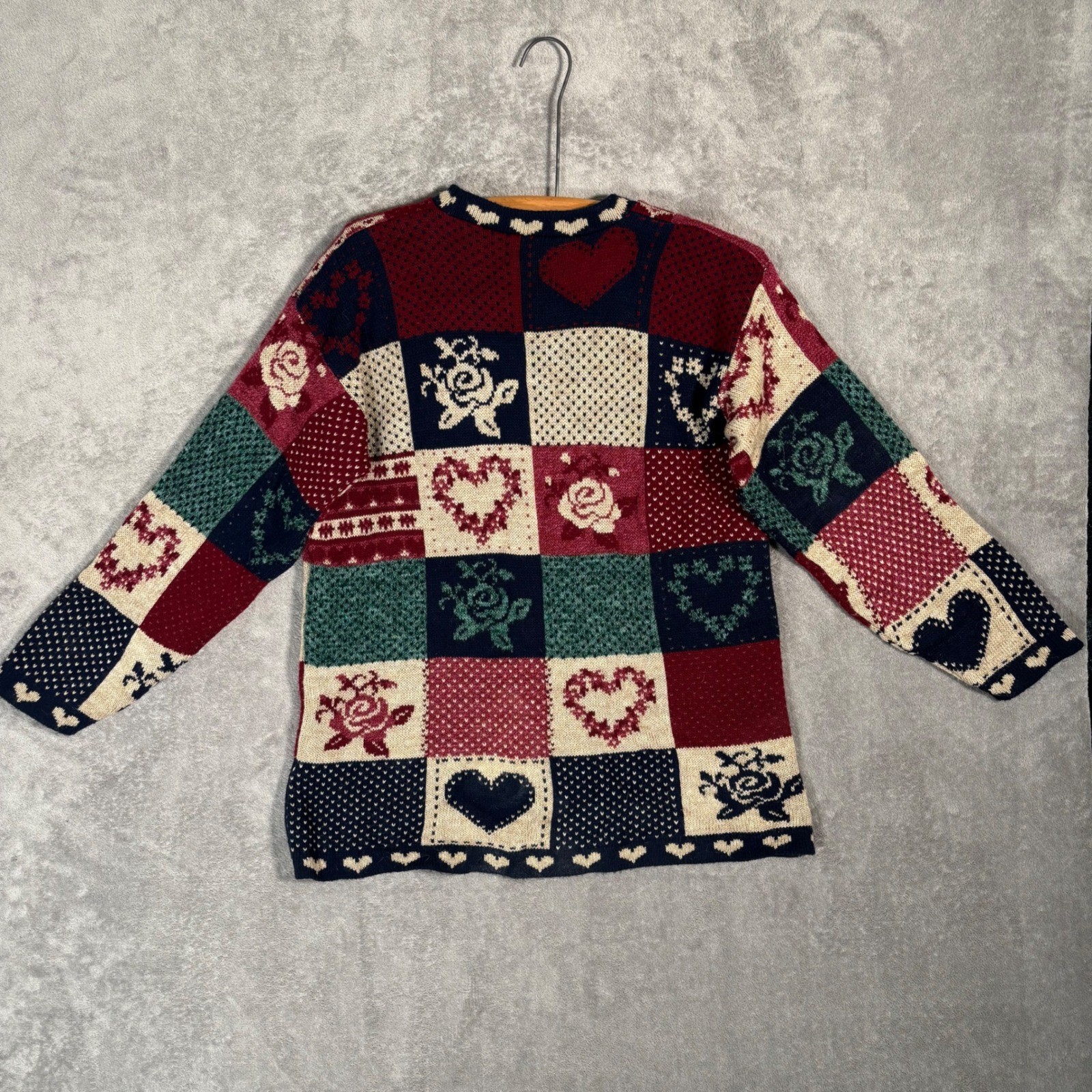 Classic Elements Vintage 90s Patchwork Heart Rose… - image 2