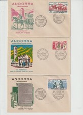 ANDORRE SELECTION OF 6 FDC 1963-64-65 USED VERY GOOD COND