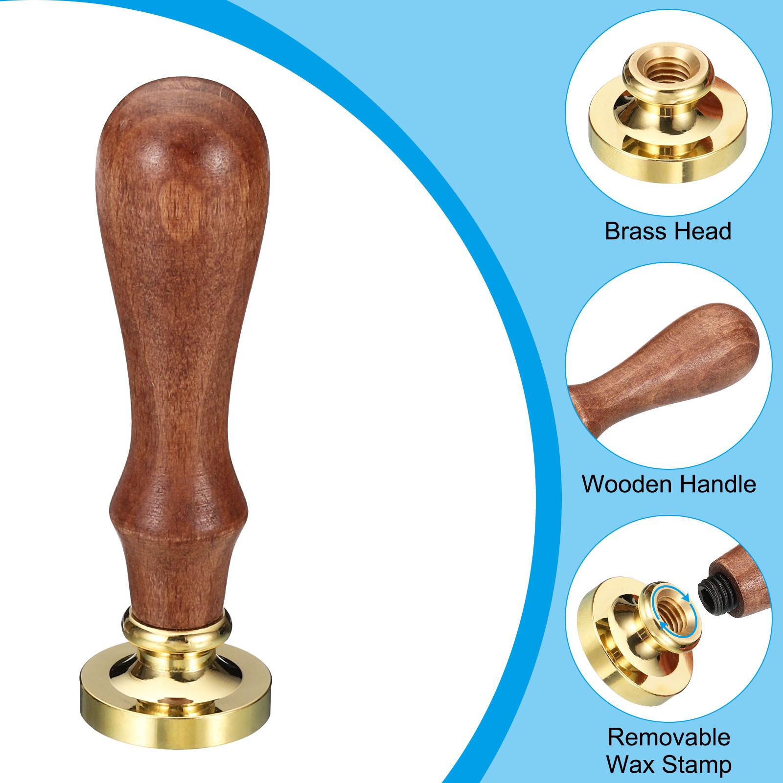 Alphabet W Wax Seal Stamp Initial Letter Sealing Wax Stamp Retro, Style 3