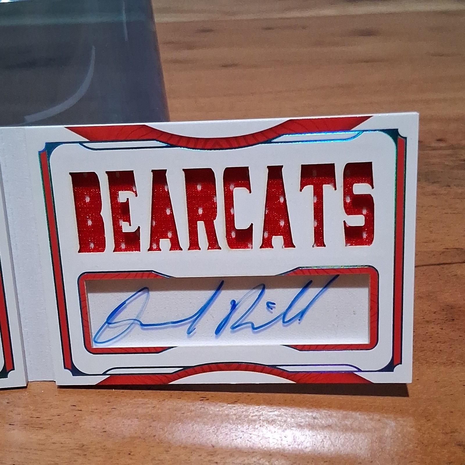Panini 2022 National Treasures Desmond Ridder Bearcats RC Auto Patch Blooket /25 view 2