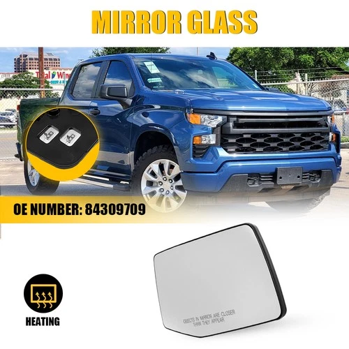 Exterior Right Mirror Glass Power Heated Passenger for 20-24 GMC SIERRA 2500 HD