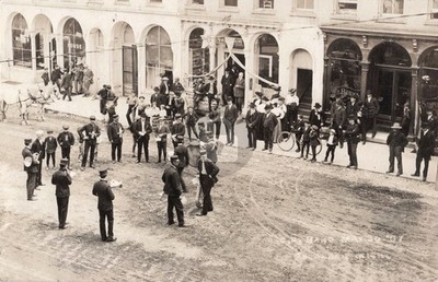 Street View C. R. Band, Buchanan MI Michigan 1907 RPPC Photo Postcard COPY