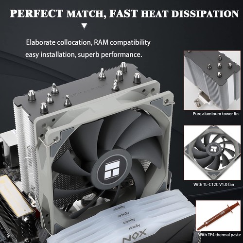Thermalright Assassin King 120 SE CPU Air Cooler, 5 Heatpipes, TL-C12C PWM... - Picture 3 of 6