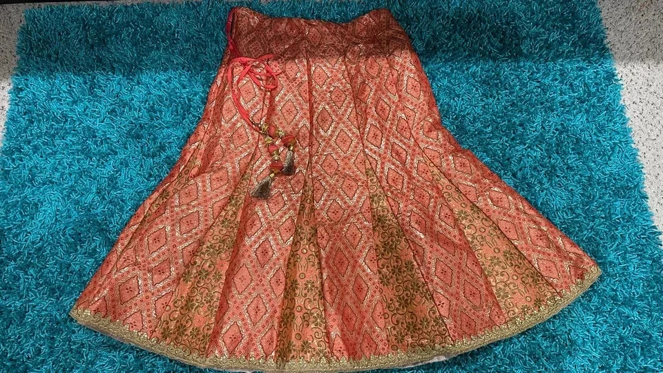 Multicolor Lehenga Choli Indio Pesado Boda Fiesta Ropa Lengha Chunri Lahanga Foto 4 de 4