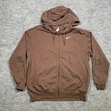 Nike Women's Brown Full Zip Hoodie Sweatshirt Small Swoosh Logo