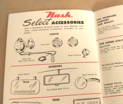 Vintage Original 1952 Nash Rambler Owner's Manual Includes Lubrication Chart - Picture 12 of 12